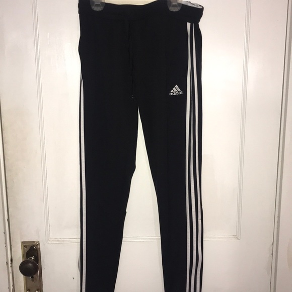 Adidas black three stripe track pants - Picture 2 of 4